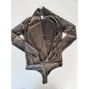 Arden B  Black‎ and Gold Shimmer Bodysuit